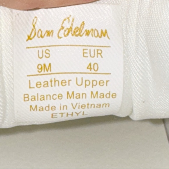 Sam Edelman Ethyl Low Top Leather Sneaker White Classic Minimalist Sz 9 - Picture 8 of 10